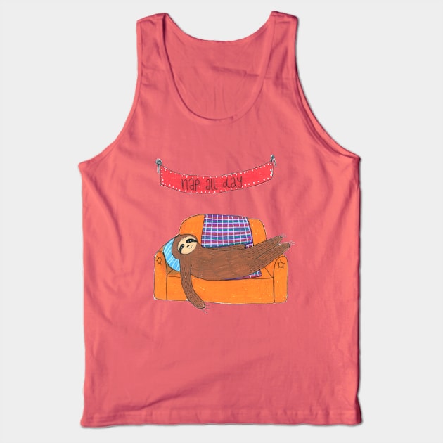 Nap All Day Tank Top by DoodlesAndStuff